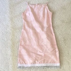 Girls Monkey Wear 100% Silk Pink Sleeveless Dress size 8y